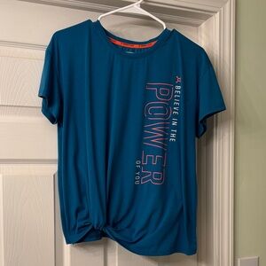 Orangetheory Blue Graphic Tee with Motivational Text